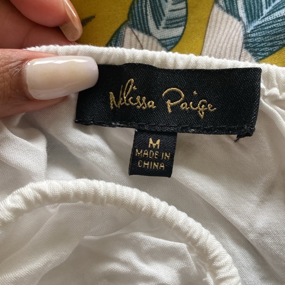 NWOT White Viscose Tiered Tunic with Tassels - Picture 5 of 5